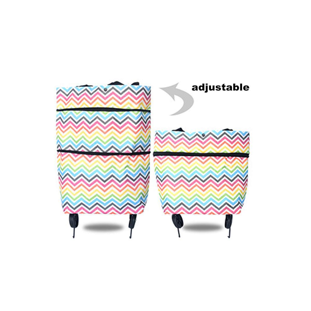 2-in-1 Foldable Shopping Cart with Wheels – Heavy-Duty Oxford Fabric Grocery Bag & Organizer
